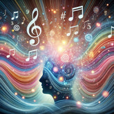 An imaginative blog photo representing synesthesia. The image features colorful waves radiating around a person’s head, symbolizing the blending of se